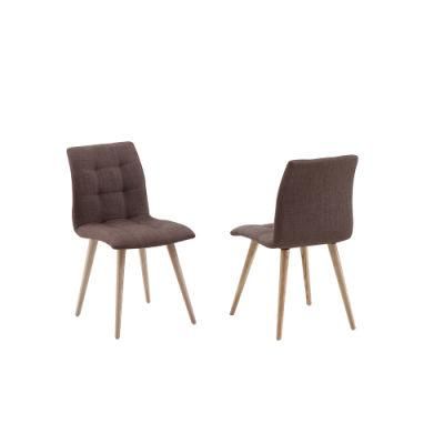 Brown Hotel Wood Dining Chair Leather