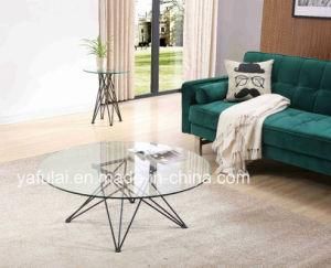 Modern Glass Coffee Table Lamp Table Living Room Furniture Set