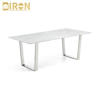 China Wholesale Factory Price Modern Stainless Steel Living Room Hotel Furniture Dining Table