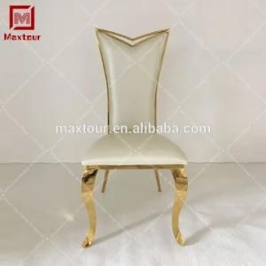 High Fashion Golden Stainless Steel Wedding Dining Chair on Sale