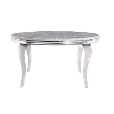 Cheap Price High Quality Coffee Round Marble Dining Tea Table with 304 Stainless Steel Legs