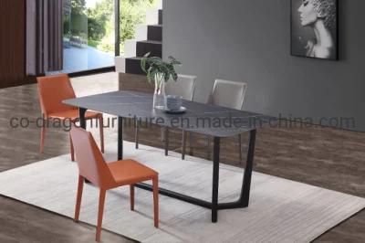 2021 Hot Sale Steel Dining Table with Sintered Stone Top