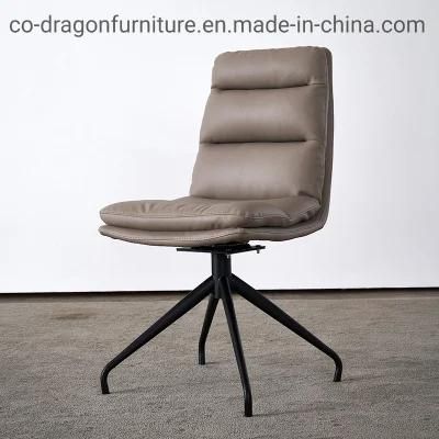 Hot Sale Wholesale Swivel Metal Dining Chair with Leahter Back