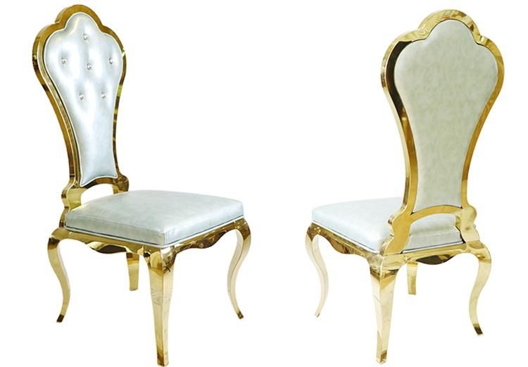 Dubai Gold Stainless Steel Chair and Table Set for Restaurant