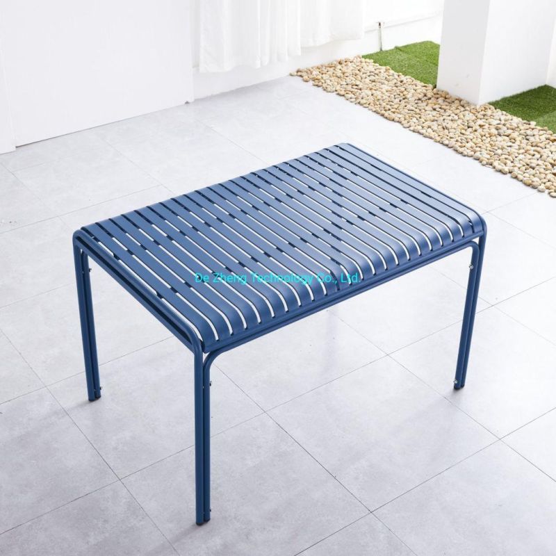 Modern Furniture Metal Frame Rectangle Table Aluminum Top Restaurant Outdoor Tables Modern Dining Table Cafe Shop Coffee Table