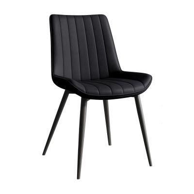 Cinta Metal Director Chair Cheap Restaurant Dining Chair Wrought Iron Legs Faux Leather Chair