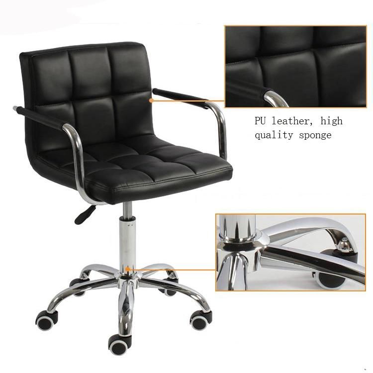 Factory Direct Sales Simplicity Office Chairs (new) Black PU Leather Removable Swivel Back Chair Lift
