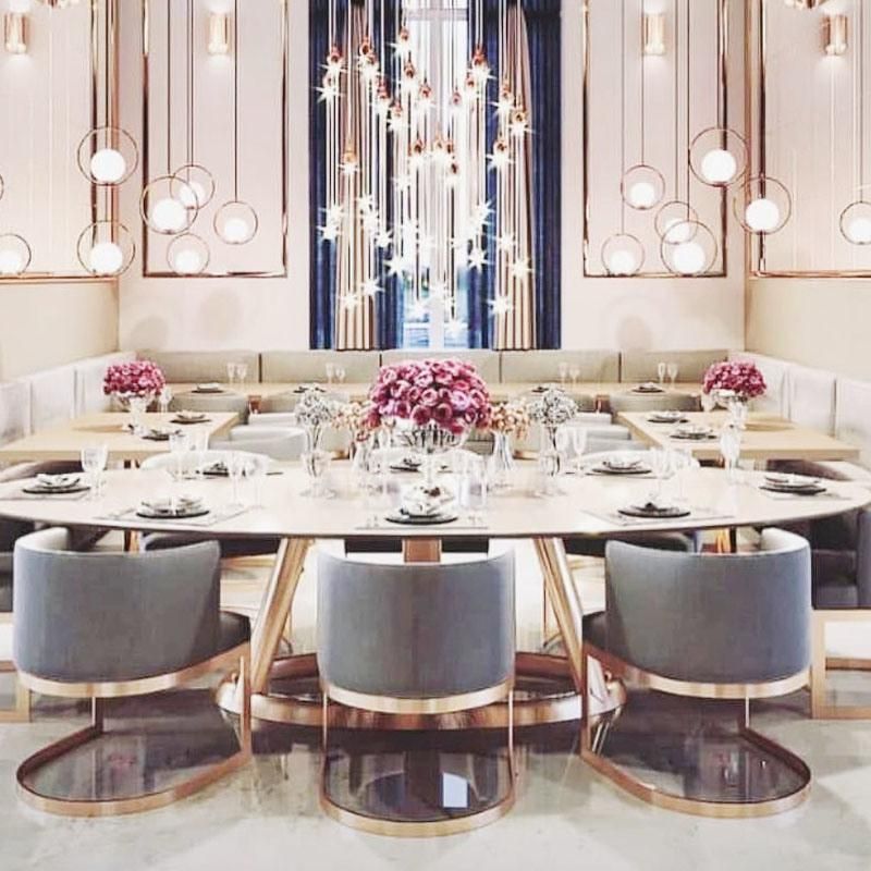 Luxury Event Furniture Modern Stainless Steel Gold Wedding Chairs with Cushion