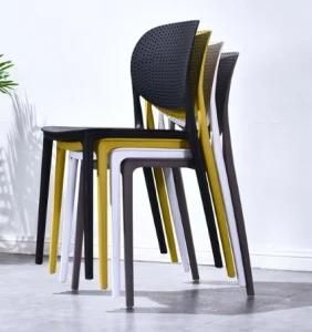 Modern Outdoor Furniture Leisure Stackable Breathable PP Dining Chair Outdoor Dining Chair