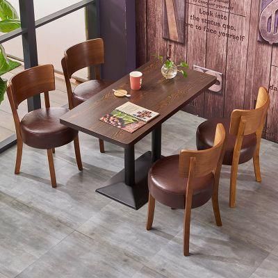 Cheap American Country Retro Wood Furniture Wrought Iron Table in The Restaurant The Family Dinner Table Dinette Combination Dining Tables