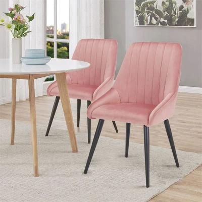 Nordic Wooden Fabric Pink Chair Study Velvet Upholstered Desk Chair Leather for Living Room Conference Dining Room Bedroom