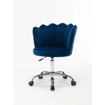 Blue Velvet Living Room Hotel Home Swivel Chair for Coffee Shop