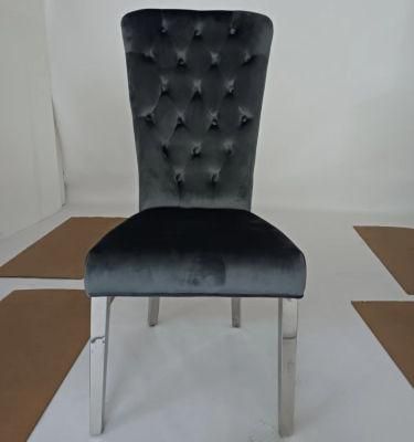 2022new Home Furiture with High Back Metal Fabric Dining Chair