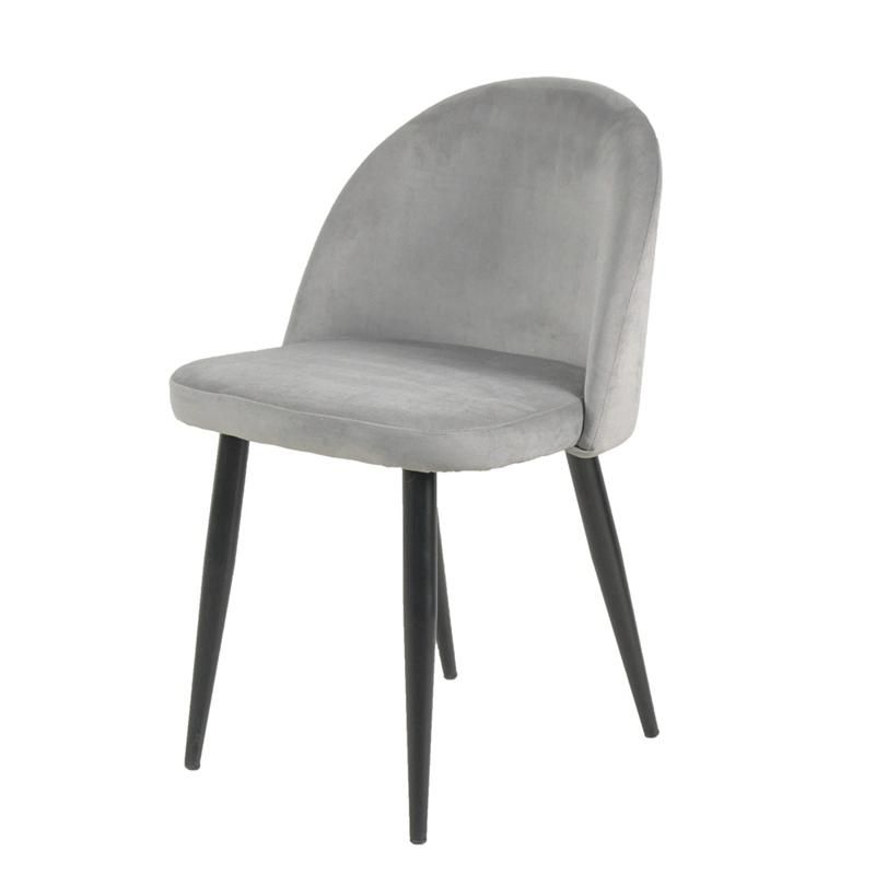Modern Design Furniture Comfortable Velvet Dining Chair with Black Legs for Room Use
