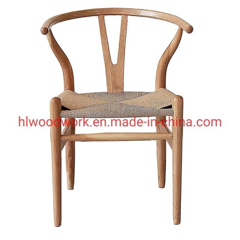 Dining Chair Dining Chair Ash Wood Frame Natural Color Rope Woven Seat Dining Chair Resteraunt Furniture