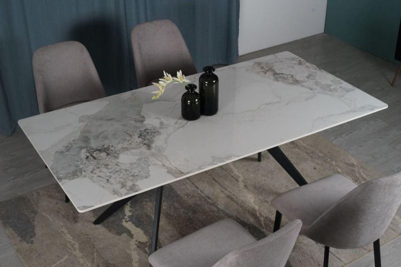 Modern Home Furniture Sintered Stone Imitation Marble Dining Table