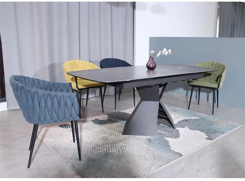 Hot Selling Dining Table Set Modern Dining Room Furniture Tables and Chairs with Extendable Table