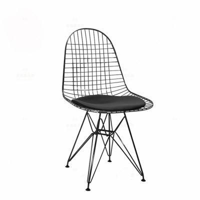 Black Wire Mesh Chair Silla De Malla De Alambre Negra Upholstered Design Nordic Wholesale VIP Chair Wire Rugged Dining Room Chair