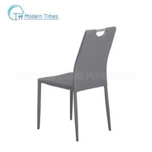 Outdoor Furniture PU Upholstered Chrome-Plated Legs with Handle Backrest Restaurant Outdoor Dining Chair