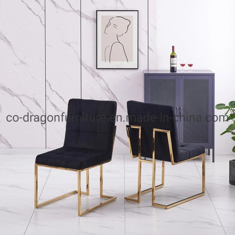 Fashion Fabric Gold Stainless Steel Dining Chair for Dining Furniture