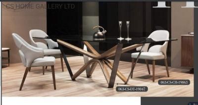 Wooden Furniture Solid Wood Modern Stainless Steel Ceramics Tempering Glass Table
