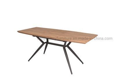 Modern Design MDF Restaurant Wooden Dining Table with Metal Frame