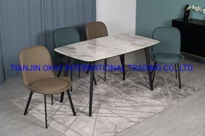 Free Sample Cheap Classic 4 Seater Modern Fiber Glass Top Dining Table Set/Dining Table and Chair