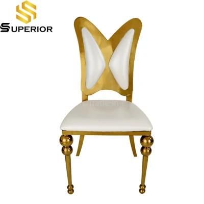 Luxury Wedding Furniture Banquet White Chivalry Chairs Butterfly Back
