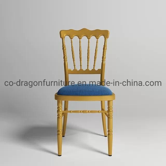 China Wholesale Wedding Furniture Steel Frame Dining Chair with PU