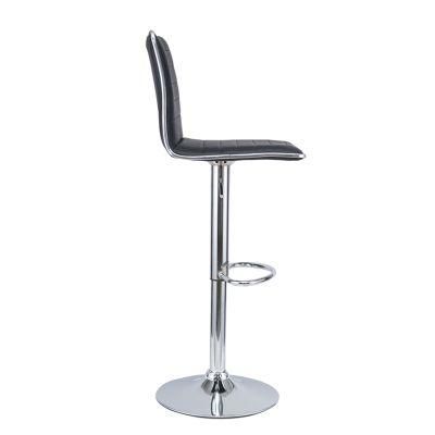 Nice Beautiful Design Solid Wooden Leg with Golden Circle Pink Velvet Upholstery Bar Counter Stool