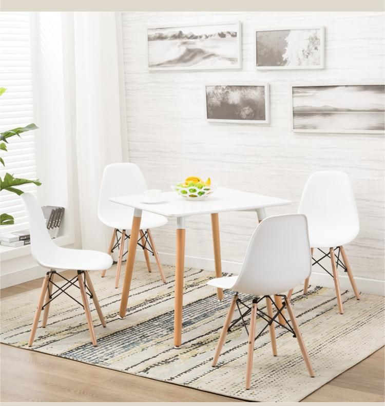 China Products Nordic Modern Dining Room Furniture 80*80 Cm Square Wood Dining Table Set with Dining Chairs