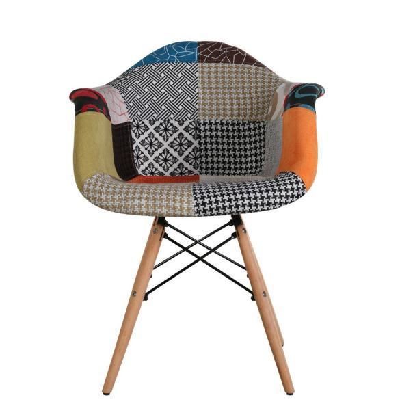 Hot Sale Restaurant Furniture Modern Simple Colorful Fabric / Velvet Dining Chair with Wood Legs