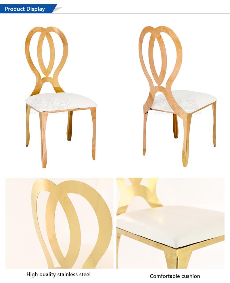 Hotel Furniture Event Gold Luxury Stainless Steel Wedding Chairs Banquet Chair