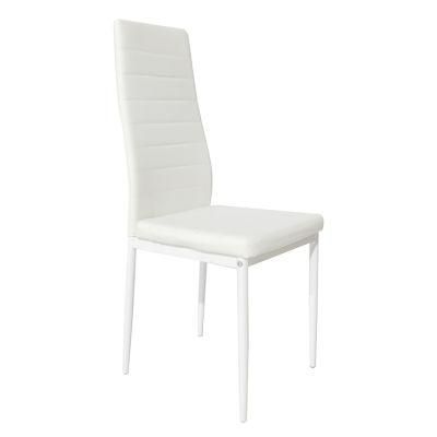 Modern MID-Century Side Chair Style Iron Legs White Dining Chair PVC for Sale