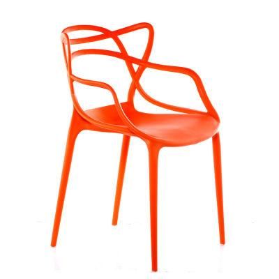 Home Restaurant Modern Chair Metal Legs Plastic Dining Chair with Cushion