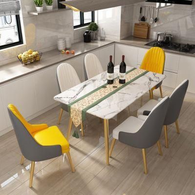 Household Economical 4-6 People Nordic Imitation Marble Dining Table