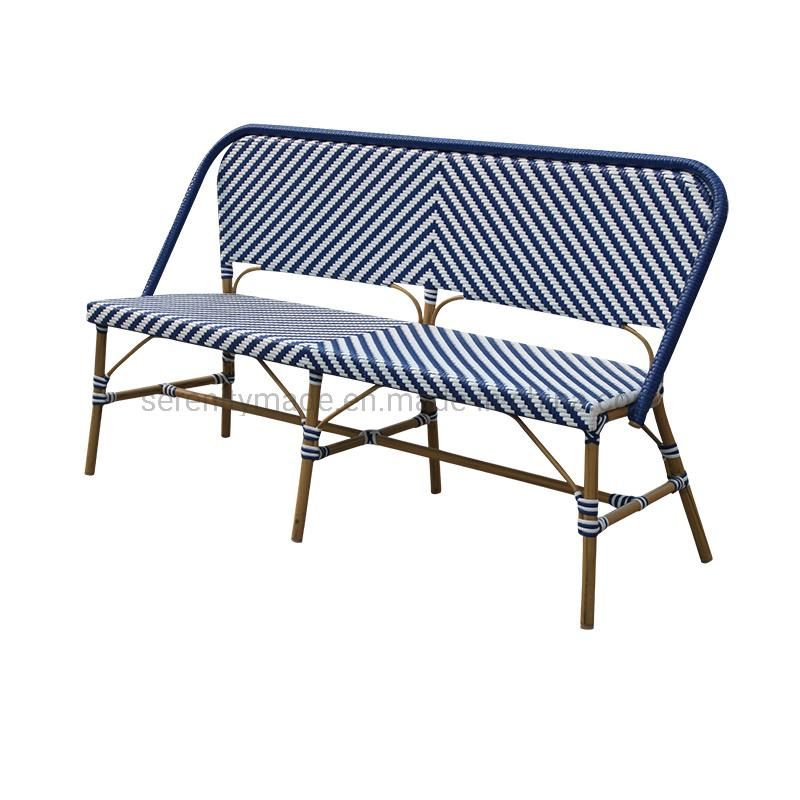 Outdoor Patio Garden Plastic Rattan Long Bench