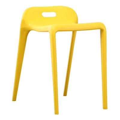 Pure Yellow Color Plastic Kitchen Living Room Dining Chair