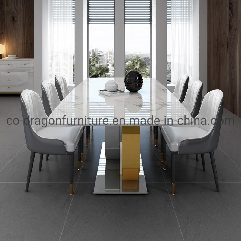 Wholesale Steel Dining Table with Marble Top for Dining Furniture