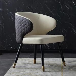 North Europe Modern Hotel Club Western Embroidered Leather Restaurant Cafe Chair