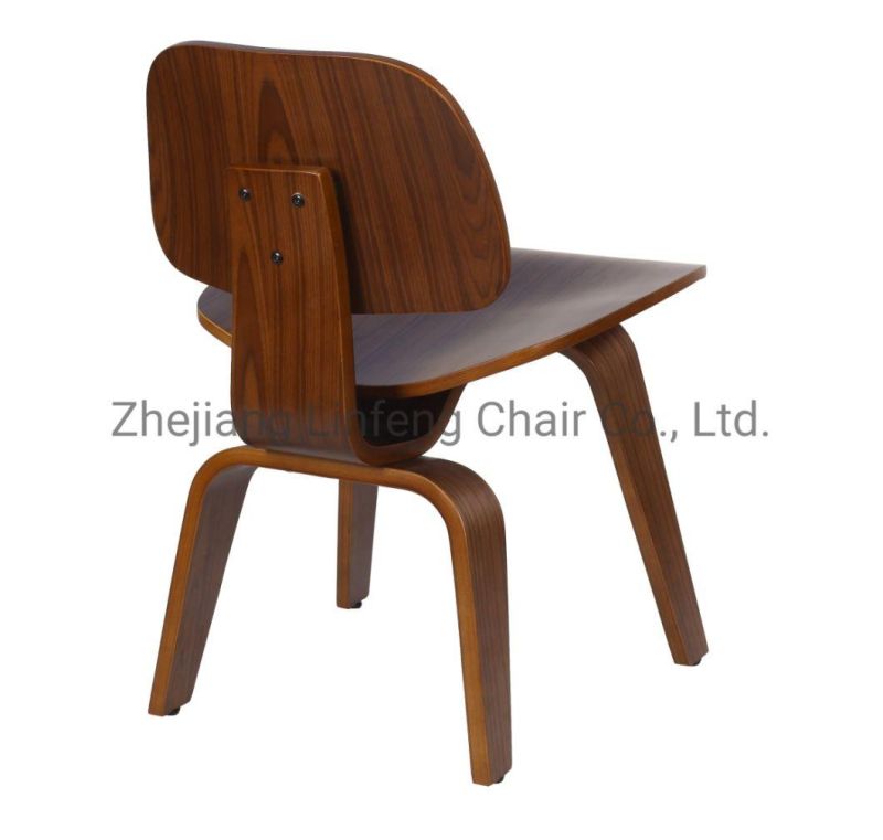 Leisure Coffee Chair Leather Cushion Restaurant Wood Side Dining Chair