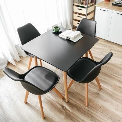 Modern Beech Wood Leg Table Salle Manger for Dinner with 4 Chairs Square Restaurant Side Table Dining Room Table and Chair Sets