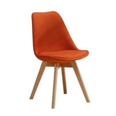 Sillas PARA Restaurant Modern Furniture Living Room Upholstered Fabric Dining Chair with Wooden Leg