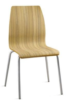 Modern Fast Food Restaurant Furniture Metal Leg Bentwood Chair