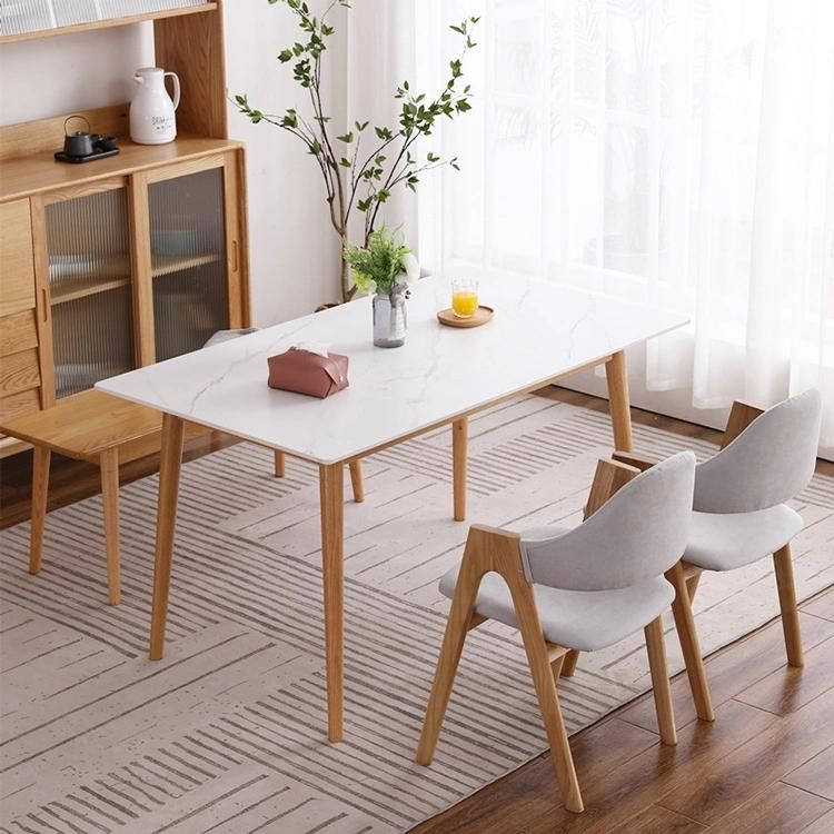 Family Commonly Used Models Living Room Table American Marble Furniture Modern and Simple Dining Table Modern