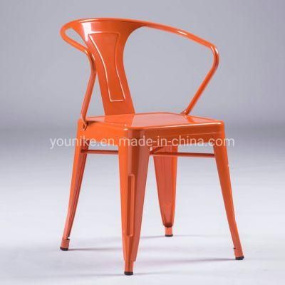 Industrial Armchair Tolix Metal Dining Chair Green Orange