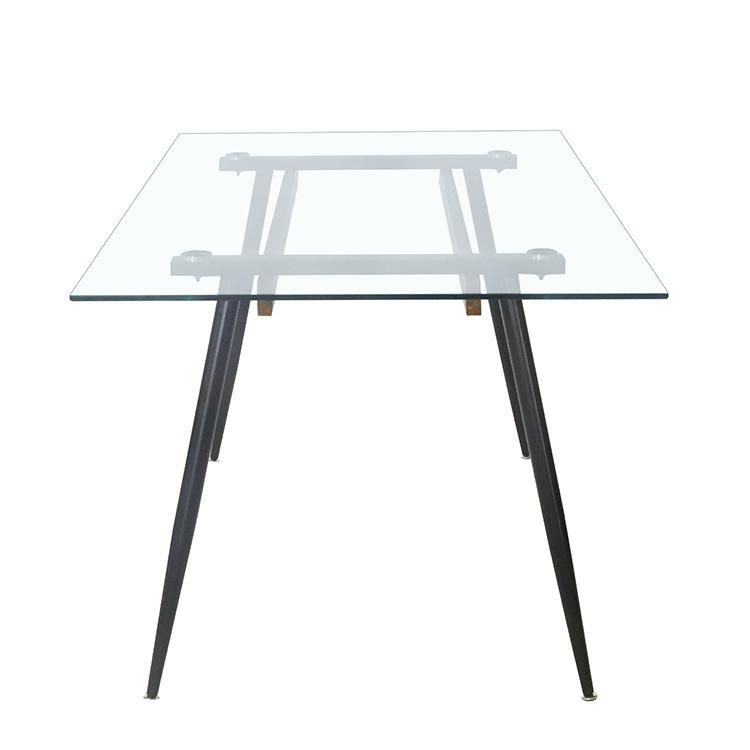 Factory Hot Sale Wholesale Modern Minimalist Tempered Glass Dining Table