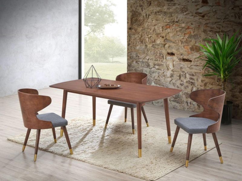 Wholesale Rectangular Oak/Ash/Walnut Wood Dining Table Dining Room Furniture/Home Furniture/Chair and Table Set/Table Furniture/Table for Studying Round Legs
