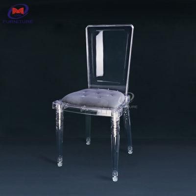 Durable Clear Color Acrylic Resin Chair with Cushion