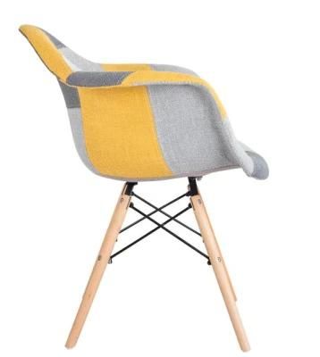 Home Furniture Colorful Linen Fabric Upholstered Restaurant Dining Chair